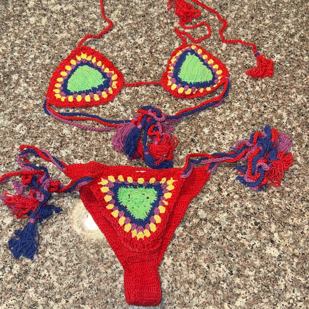 Colorful Crochet Bikini Set
